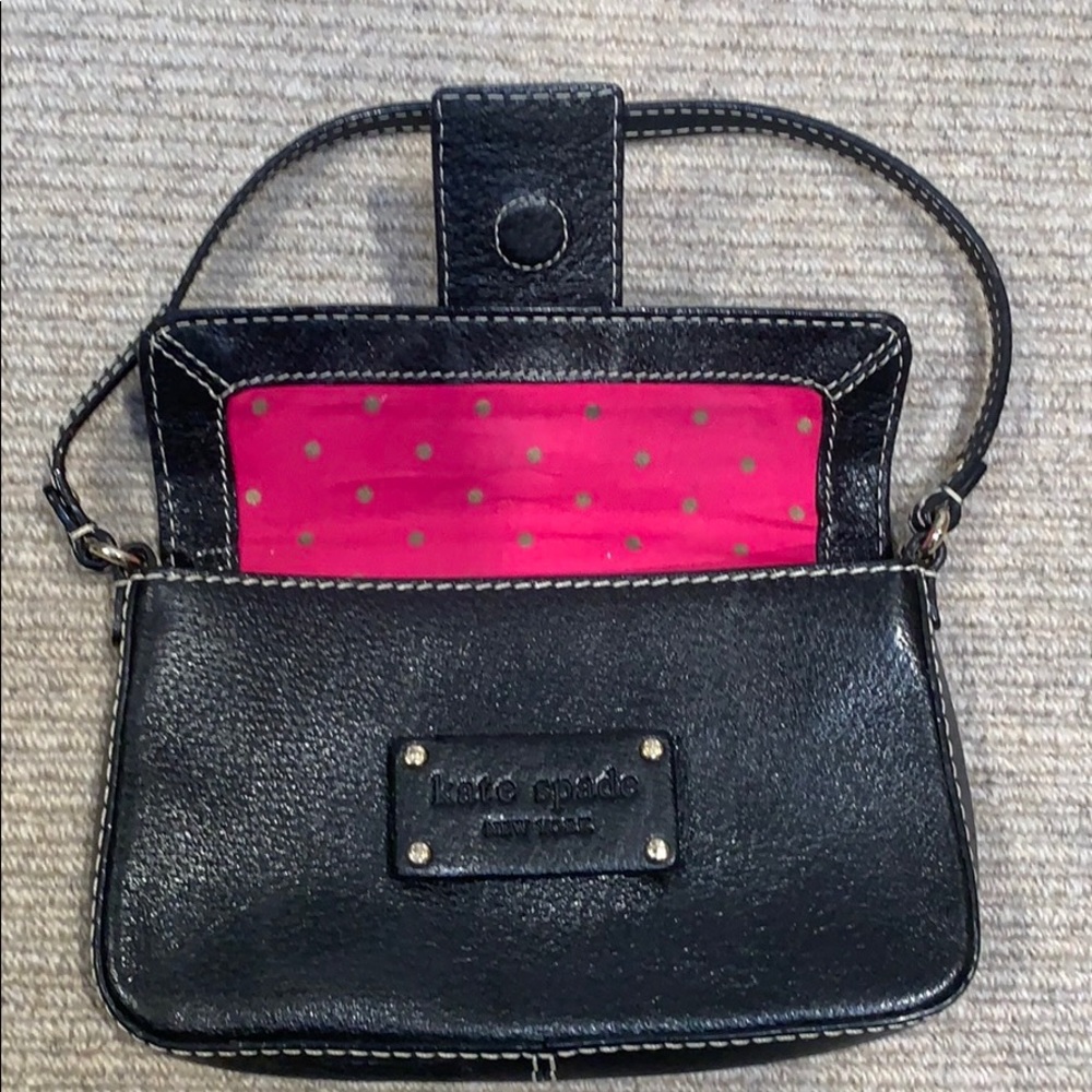 Kate Spade black leather shoulder bag